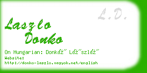 laszlo donko business card